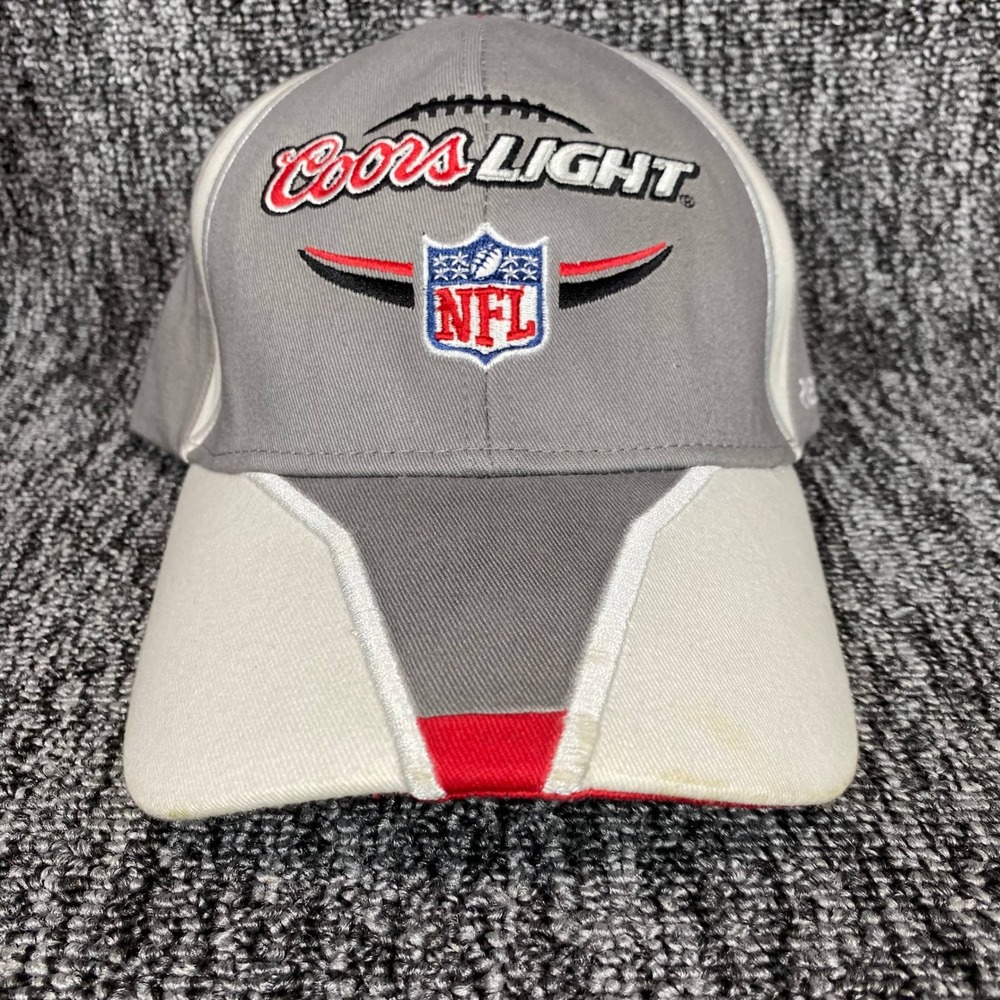 VTG Coors Light NFL Official Sponsor Hat Men Strapback Grey White Beer Promo Cap